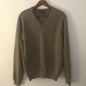 Brooks Brothers Sweater Mens Size M Brown Merino Wool Blend Preppy Old Money
